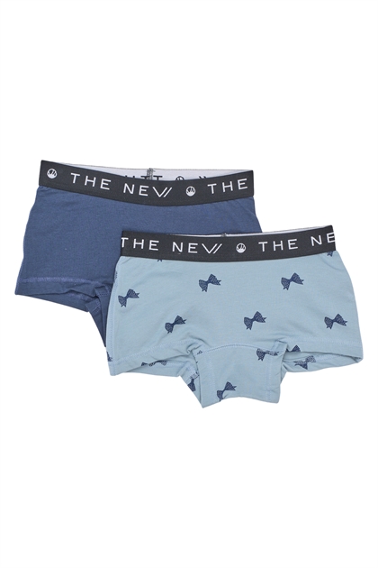 The New Hipsters 2-Pack - Pigeundertøj med Sløjfeprint / Ashley Blue Bow